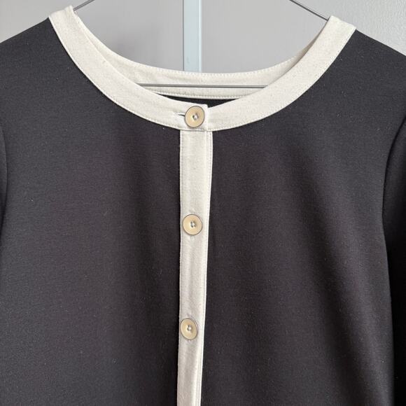 Covington sz M black white open button cardigan - Picture 2 of 9